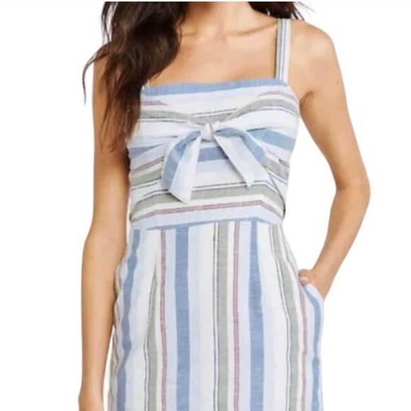 Abercrombie & Fitch Mini Dress Spaghetti Straps With Pockets White Sundress Sz S - Picture 1 of 16